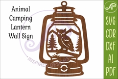 Camping Lantern Scene Owl Wall Sign Product Image 3