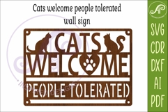 Cats Welcome People Tolerated SVG Sign | Funny Cat Lover Product Image 3