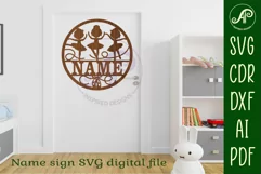 little girl Ballerinas name sign svg laser cut template Product Image 3