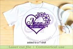 Nana We love you heart wall sign laser cut file Product Image 3