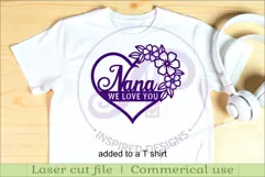 Nana We love you heart wall sign laser cut file Product Image 3
