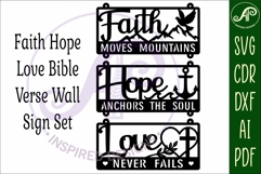 Bible quotes wall sign laser cut. Faith, Hope, Love Product Image 3