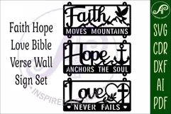 Bible quotes wall sign laser cut. Faith, Hope, Love Product Image 3