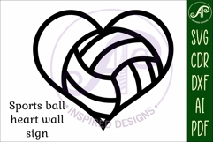 Volleyball heart laser cut wall sign Product Image 3