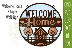 Welcome Home Layered SVG | Cottage Wall Sign | Laser Cut Product Image 3