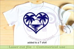 Sunset beach heart wall sign, SVG file. Product Image 3