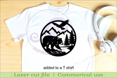 Black bear mountain scene wall sign svg laser cut Product Image 3