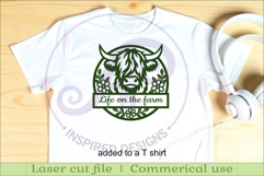 Floral Highland Cow Name Sign SVG. Farmhouse Family Product Image 3