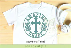 Amazing Grace SVG, Christian Wall Sign, Cross Laser Cut File Product Image 3