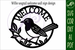 Welcome Willie Wagtail wall sign, SVG file. vector sign Product Image 3
