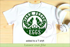 Farm Fresh Eggs Chicken Sign SVG, Rustic Farmhouse Hen Laser Product Image 3