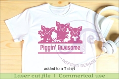 Cute Pig Silhouette Name Sign SVG | Farm Animal Cut File Product Image 3
