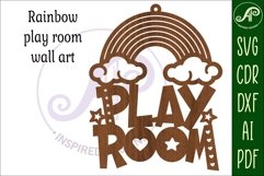 Play room rainbow sign svg laser cut file Product Image 3