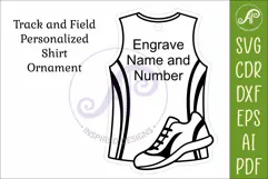 Track and Field Shirt Christmas Ornament SVG laser cut Product Image 3