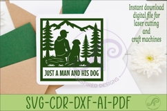 Dog Lover Forest Scene square male named wall sign or card Product Image 3