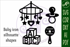 Baby icons silhouette laser cut outs SVG file 1 Product Image 3