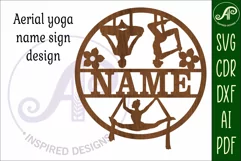 Aerial Yoga female name sign svg laser cut template Product Image 3