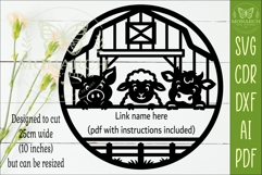 Cute Farm Animals Name Sign SVG, Personalized Barn Decor Product Image 3