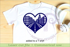 City scene heart wall sign, SVG file. Product Image 3