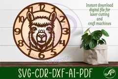 Alpaca head wall clock laser cut files Product Image 3