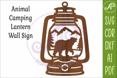 Camping Lantern Scene Bear Wall Sign Product Image 3