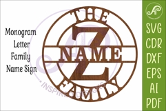 Monogram Family Letter Z Name Sign SVG Product Image 3