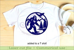 Big foot forest mountain scene wall sign svg laser cut Product Image 3