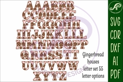 Gingerbread houses alphabet set. 2 layer letters. 55 letter Product Image 3