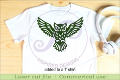 Flying Owl wall art sign, SVG file for laser cutting Product Image 3