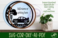 Car layered personalized name wall art sign, SVG file Product Image 3