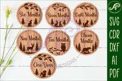 Woodland themed Baby monthly milestone discs SVG forest Product Image 3