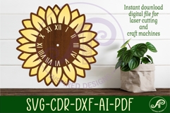 Sunflower shape clock wall clock laser cut Product Image 3
