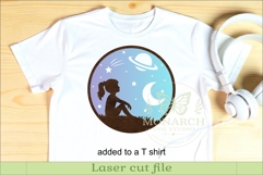 Celestial Dreamer Girl Space Wall Sign Laser Cut SVG Product Image 3