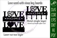 Love word Key holder designs for wood and metal Product Image 3