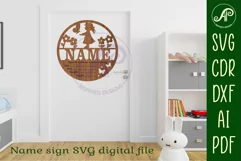 Little girl Newborn Baby stats, Birth plaque, name sign SVG Product Image 3