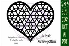 Kumiko pattern heart wall sign, SVG file. design 3 Product Image 3