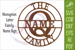 Monogram Family Letter Q Name Sign SVG Product Image 3