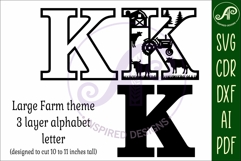 Farm Large K wall Letter 3 layer sign Product Image 3