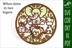 Cute safari animal wall art sign, SVG file. vector file Product Image 3