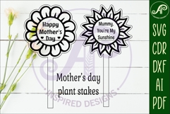 Mother&#039;s day plant stake laser engraved SVG flower shapes Product Image 3