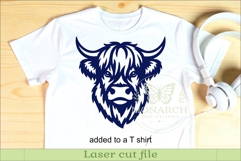 Highland Cow Wall Art SVG, Farmhouse Laser Cut File, Rustic Product Image 3