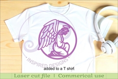 Kneeling Angel Name Sign SVG, Praying Angel Wall Art Laser Product Image 3