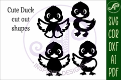 Cute little Ducks Silhouette laser cut wall art Product Image 3