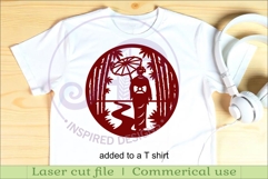 Japanese Bamboo Wall Art SVG | Geisha Garden Laser Cut File Product Image 3