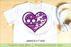 Sugar skull heart wall sign, SVG file. Product Image 3