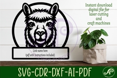 Alpaca theme name wall art sign, SVG personalized laser cut Product Image 3