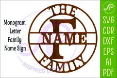 Monogram Family Letter F Name Sign SVG Product Image 3