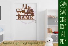 Wine name sign svg laser cut file Product Image 3