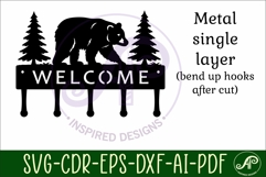 Black Bear Key holder designs for wood and metal Product Image 3