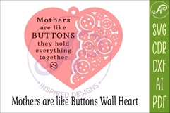 Mothers Are Like Buttons SVG, Mother’s Day Laser Cut Heart Product Image 3